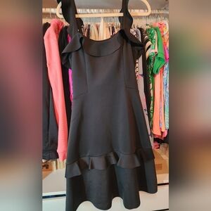 Lilly Pulitzer Astoria Black Ruffle Scuba Cocktail Dress Size 8 NWT